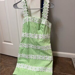 Lilly Pulitzer Mint Dress with White Floral Design